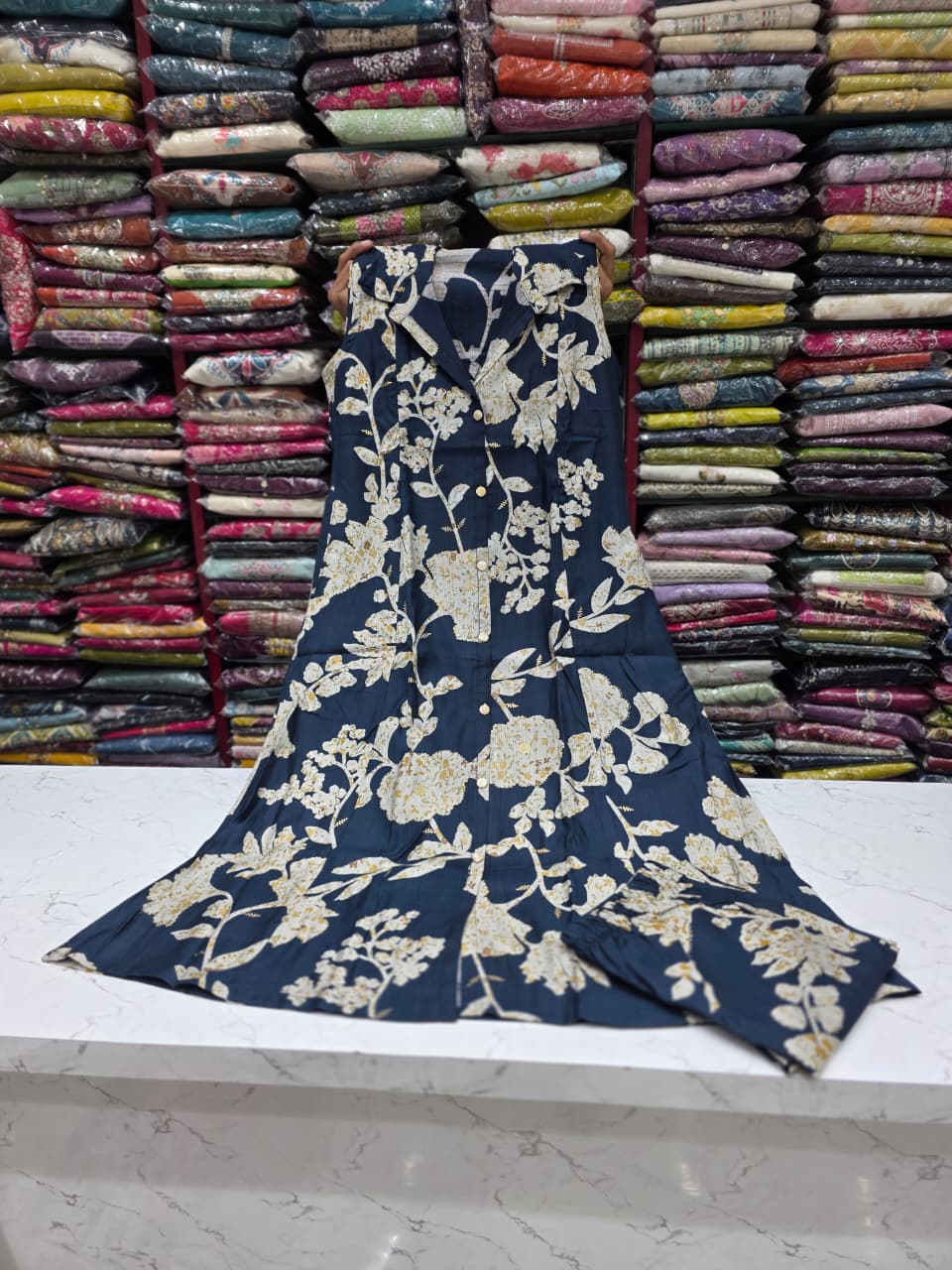 Elegant Olive Green Printed Cotton Dress Material – Soft & Stylish Everyday Wear