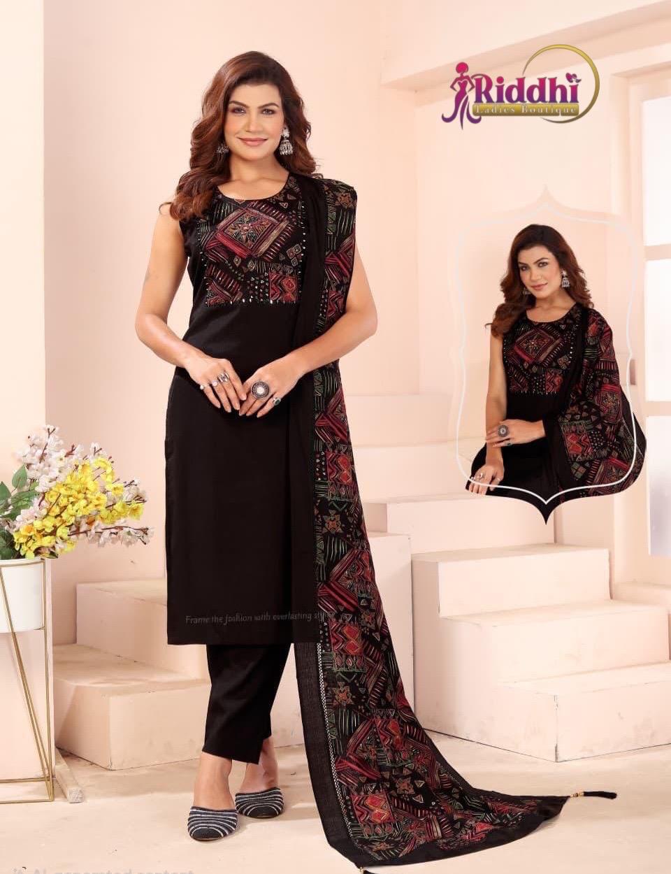 Women's Vetican Fabric Printed Straight Kurta Set with Dupatta | 3/4th Sleeves Included | 6 Colors