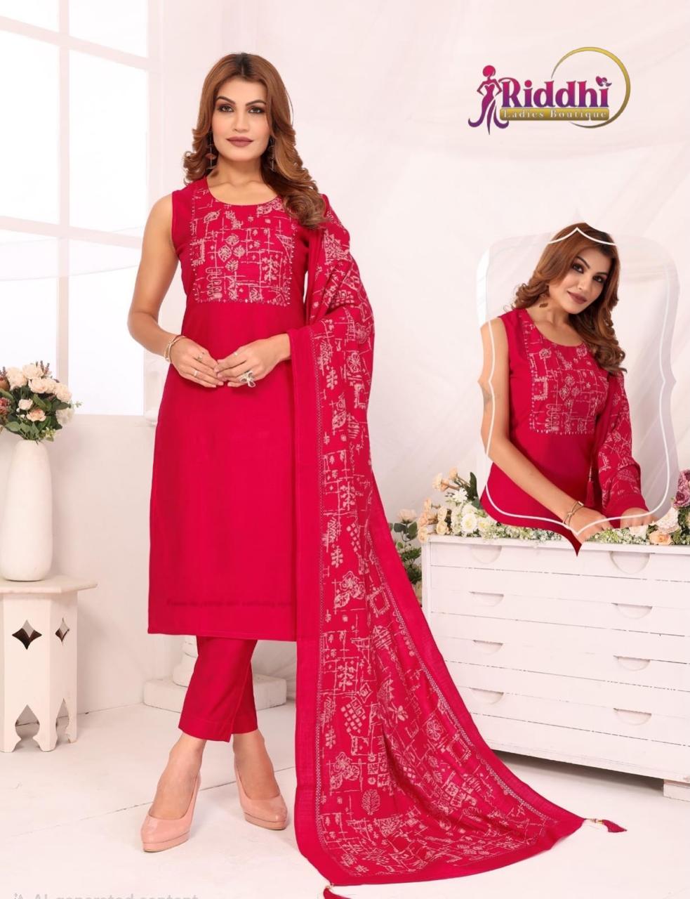 Women's Vetican Fabric Printed Straight Kurta Set with Dupatta | 3/4th Sleeves Included | 6 Colors