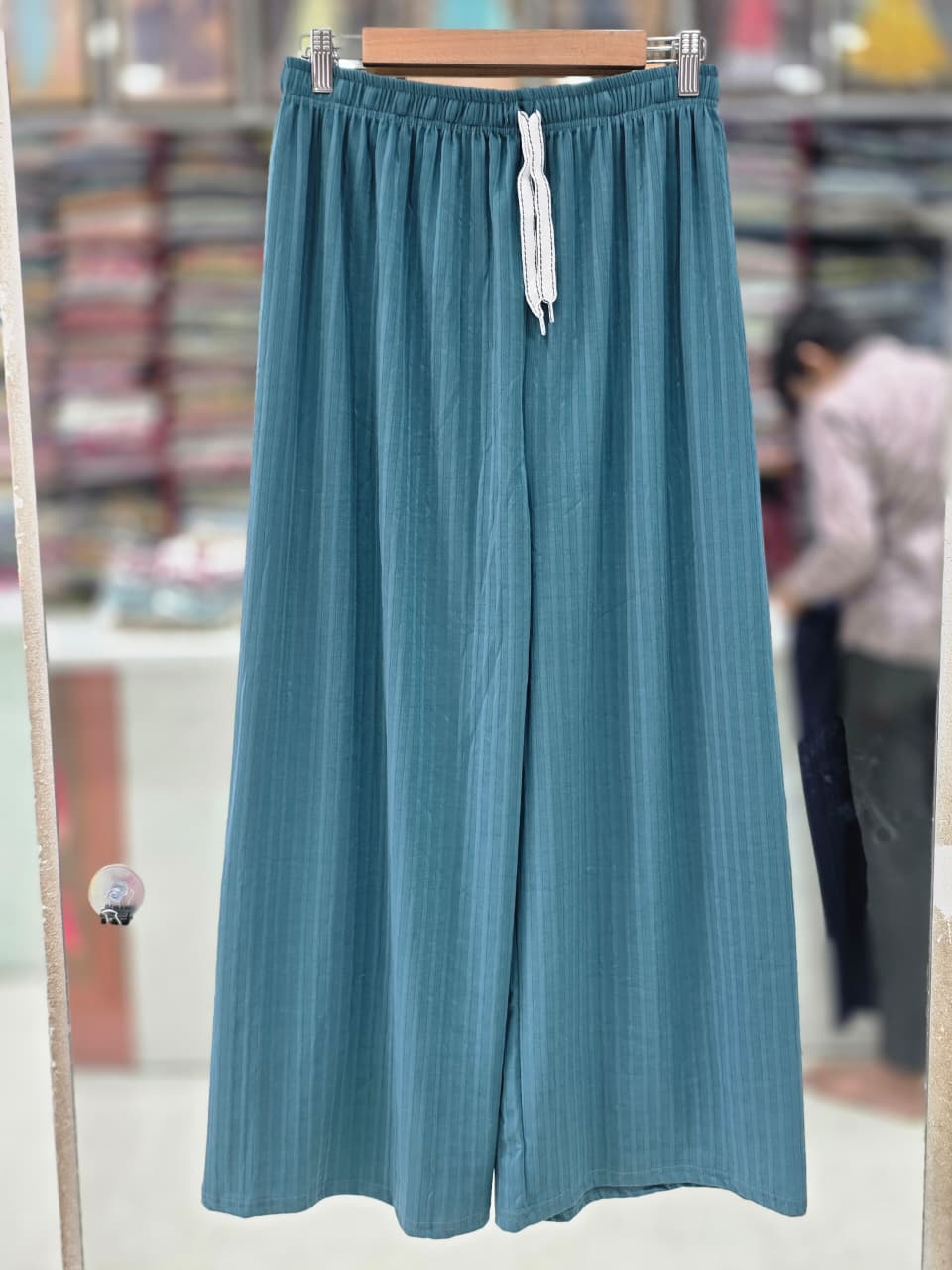Premium Imported Ribbed Palazzo Pants for Women – Free Size M to 3XL | 38 Inch Length  6 COLOUR  P0003