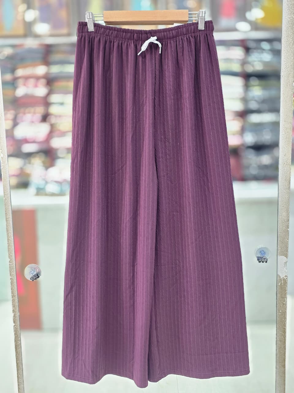 Premium Imported Ribbed Palazzo Pants for Women – Free Size M to 3XL | 38 Inch Length  6 COLOUR  P0003