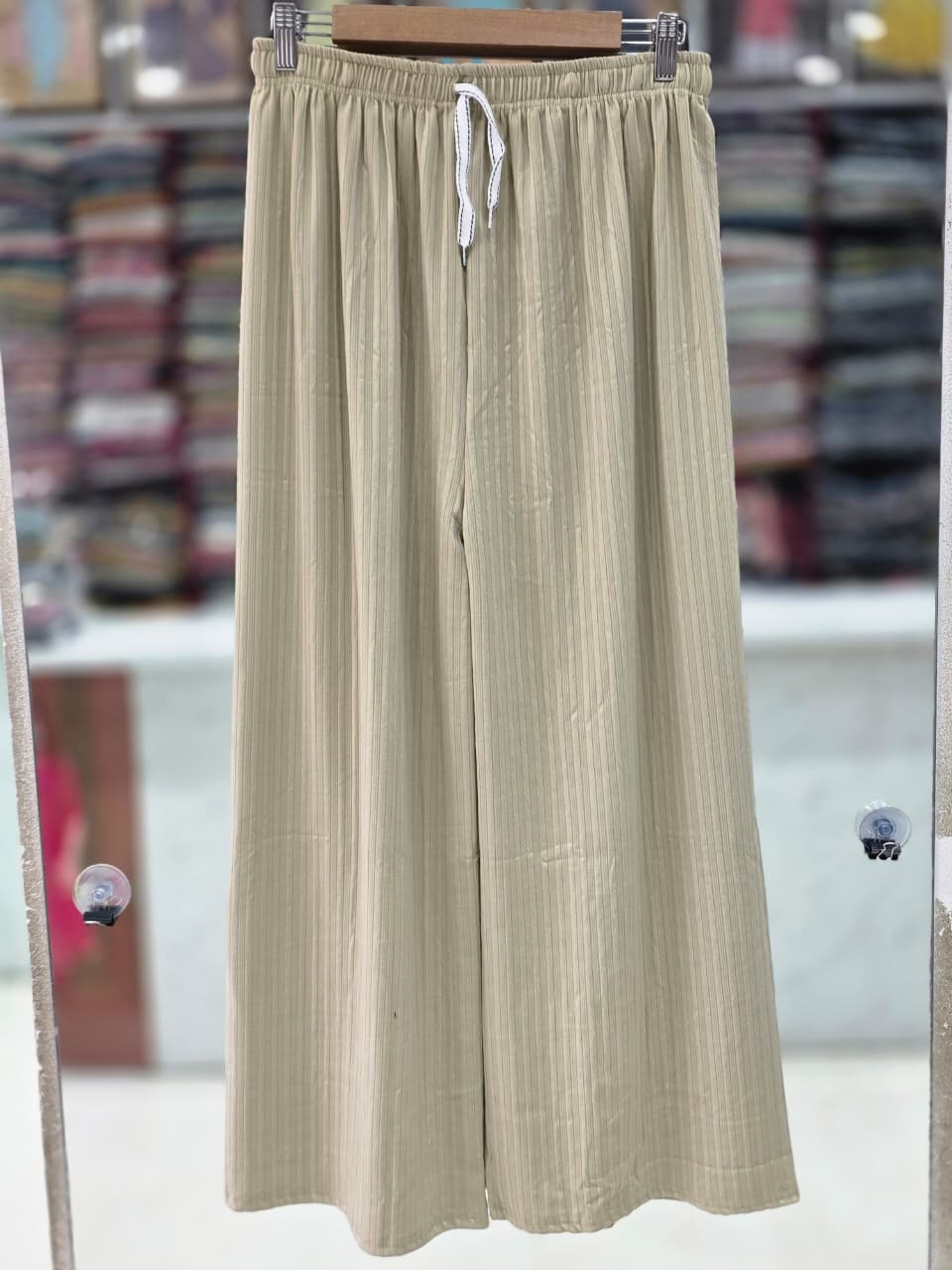 Premium Imported Ribbed Palazzo Pants for Women – Free Size M to 3XL | 38 Inch Length  6 COLOUR  P0003