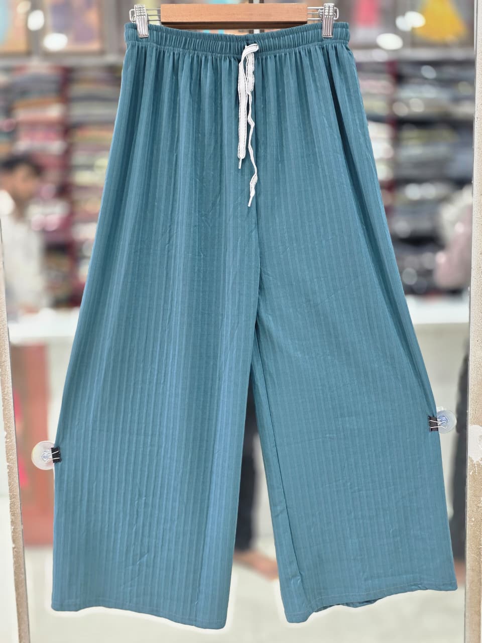 Premium Imported Ribbed Palazzo Pants for Women – Free Size M to 3XL | 38 Inch Length  6 COLOUR  P0003
