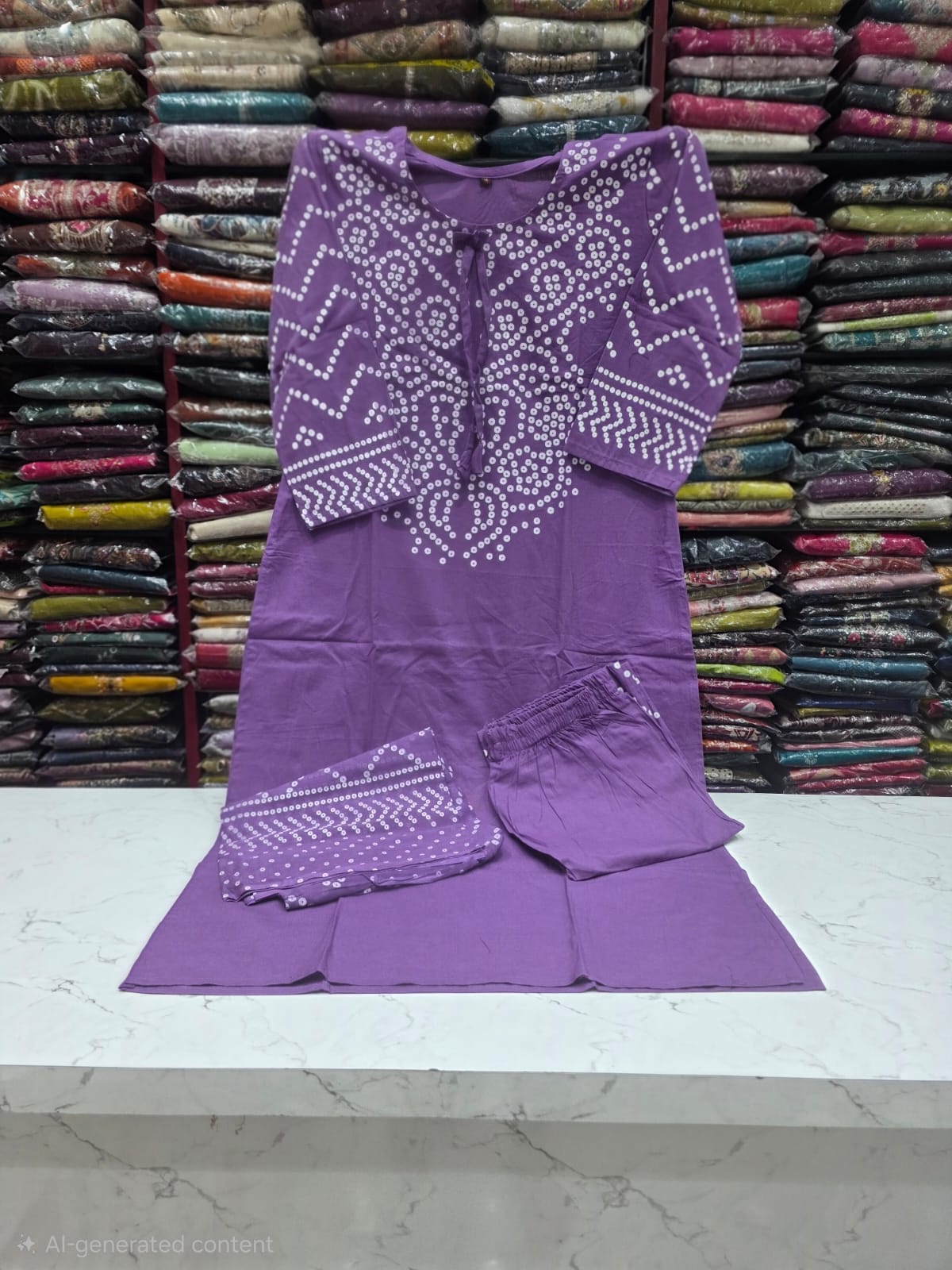 Pure Cotton Bandhani Print Kurta Pant Dupatta Set for Women | Ethnic 3 Piece Suit | 6 Colours Available