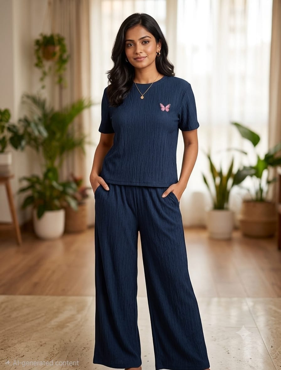 Women's Premium Ribbed Lounge Wear Co-ord Set | Soft Stretch Night Suit | 6 Colours Available